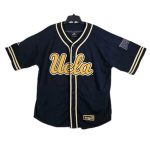 Vtg Colosseum UCLA Bruins Jersey Shirt Mens 2XL Blue Button Up Embroidered Korea